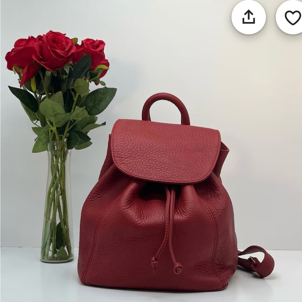 Coach Red Leather Backpack